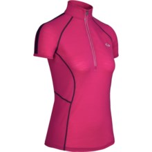 Icebreaker GT150 Quest Shirt - Merino Wool, Zip Neck, Short Sleeve (For Women) in Cerise - Closeouts