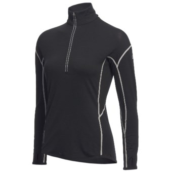 Icebreaker GT200 Chase Top - Merino Wool, Lightweight, Long Sleeve (For Women) in Black/Black
