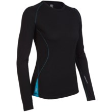 Icebreaker GT200 Pace Base Layer Top - Merino Wool, Crew Neck, Long Sleeve (For Women) in Black/Gulf Stitch - Closeouts
