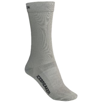 Icebreaker Hike Liner Socks - Merino-Nylon, Crew (For Women) in Silver/Oil/Silver