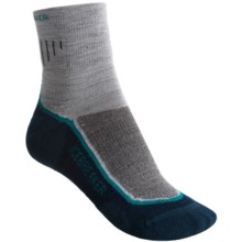 Icebreaker Hike Lite Mini Socks - Merino Wool, Quarter-Crew (For Women) in Blizzard/Emerald/Eclipse - 2nds