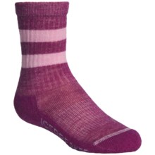 Icebreaker Hike Medium Cushion Socks - Merino Wool, Crew (For Kids) in Cranberry/Rose - 2nds