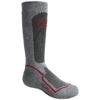 Icebreaker Hike Medium Cushion Socks - Merino Wool, Crew (For Kids) in Grey Heather/Red