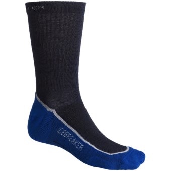 Icebreaker Hike+ Lite Crew Socks - Merino Wool (For Men) in Admiral/Silver/Cobalt