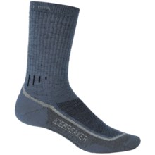 Icebreaker Hike Socks - Merino Wool, Mid Crew (For Women) in Ocean/Silver/Ocean - 2nds