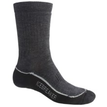 Icebreaker Hike Trek Socks - Merino Wool, Crew (For Women) in Charcoal/Black - 2nds