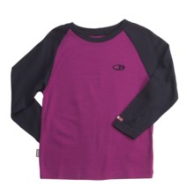 Icebreaker Junior Bodyfit 260 Base Layer Top - Merino Wool, Long Sleeve (For Toddlers) in Cranberry/Divine - Closeouts