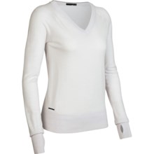 Icebreaker Knitwear Athena Sweater - Merino Wool, V-Neck, Long Sleeve (For Women) in Bone - Closeouts