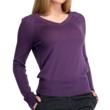 Icebreaker Knitwear Athena Sweater - Merino Wool, V-Neck, Long Sleeve (For Women) in Eggplant - Closeouts
