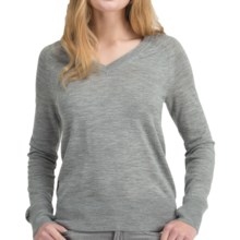 Icebreaker Knitwear Athena Sweater - Merino Wool, V-Neck, Long Sleeve (For Women) in Metro - Closeouts
