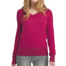 Icebreaker Knitwear Athena Sweater - Merino Wool, V-Neck, Long Sleeve (For Women) in Ruby - Closeouts