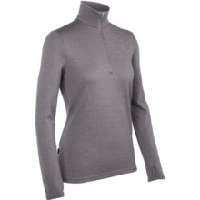 Icebreaker Original Zip Base Layer Top - Merino Wool, Zip Neck, Long Sleeve (For Women) in Silk - Closeouts