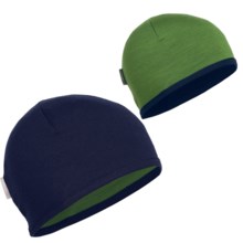 Icebreaker Pocket 200 Beanie Hat - Merino Wool (For Kids and Youth) in Admiral/Grass - Closeouts