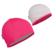 Icebreaker Pocket 200 Beanie Hat - Merino Wool (For Kids and Youth) in Cherub/Blizzard - Closeouts