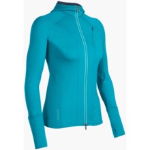 Icebreaker Quantum GT260 Hoodie Sweatshirt - UPF 50+, Merino Wool, Full Zip (For Women) in Gulf - Closeouts
