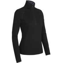 Icebreaker Real Fleece Cascade Pullover - Merino Wool, Zip Neck (For Women) in Black - Closeouts