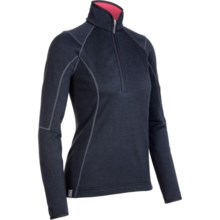 Icebreaker Real Fleece Cascade Pullover - Merino Wool, Zip Neck (For Women) in Panther/Cherub - Closeouts