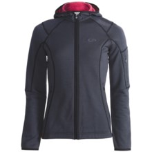Icebreaker RF260 Cascade Hooded Jacket - Merino Wool, Full Zip, Long Sleeve (For Women) in Panther/Cerise - Closeouts