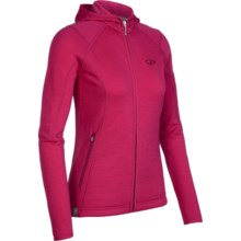 Icebreaker RF260 Cascade Hooded Jacket - Merino Wool, Full Zip, Long Sleeve (For Women) in Ruby - Closeouts