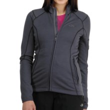 Icebreaker RF260 Cascade Jacket - Merino Wool, Full Zip, Long Sleeve (For Women) in Panther/Cerise - Closeouts