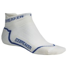 Icebreaker Run Lite Micro Socks - Merino Wool, Below-the-Ankle (For Men) in White/Royal/White - 2nds