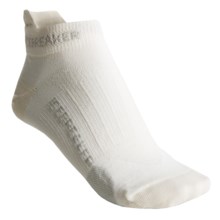 Icebreaker Run Ultralite Micro Socks - Merino Wool, Below-the-Ankle (For Women) in White/Silver/White - 2nds