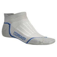 Icebreaker Run Ultralite Micro Socks - Merino Wool (For Men) in Silver/Royal - 2nds