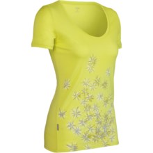 Icebreaker SF150 Tech Scatter Print Shirt - Merino Wool, Short Sleeve (For Women) in Citrin - Closeouts