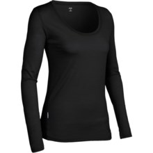 Icebreaker SF150 Tech Shirt - Merino Wool, Scoop Neck, Long Sleeve (For Women) in Black - Closeouts