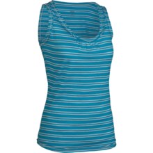 Icebreaker SF200 Retreat Stripe Tank Top - Merino Wool (For Women) in Gulf/Blizzard - Closeouts