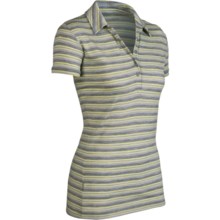 Icebreaker SF200 Stripe Tech Polo Shirt - Merino Wool, Short Sleeve (For Women) in Cirtine - Closeouts