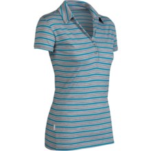 Icebreaker SF200 Stripe Tech Polo Shirt - Merino Wool, Short Sleeve (For Women) in Gulf Stripe - Closeouts