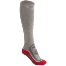 Icebreaker Ski Midweight Socks - Merino Wool, Over-the-Calf (For Women) in Silver/White/Salsa - 2nds