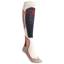 Icebreaker Ski+ Lite Socks - Merino Wool, Over-the-Calf (For Women) in Bone/Salsa/Ink - 2nds