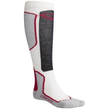 Icebreaker Ski+ Lite Socks - Merino Wool, Over-the-Calf, Lightweight (For Men) in Blizzard/Red - 2nds