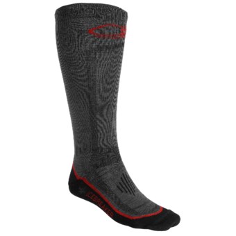 Icebreaker Ski Ultralite Socks - Merino Wool, Over-the-Calf, Lightweight (For Men) in Dark Grey/Black