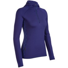 Icebreaker Sport LTD 320 Cornice Shirt - Merino Wool, Hooded, Zip Neck (For Women) in Horizon/Mystic - Closeouts
