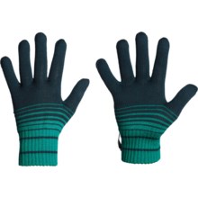 Icebreaker Stripe 320 Gloves - Merino Wool (For Men and Women) in Eclipse - Closeouts
