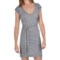 Icebreaker Superfine 200 Villa Dress - Merino Wool, V-Neck, Short Sleeves (For Women) in Metro/Blizzard