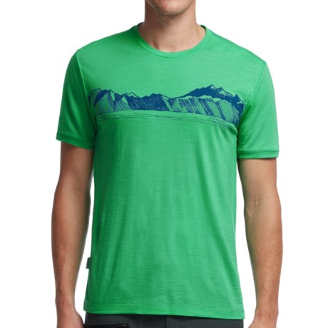Icebreaker Tech Lite Valley T Shirt UPF 20+, Merino Wool, Short Sleeve (For Men)