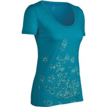 Icebreaker Tech Scatter Print Shirt - Merino Wool, Short Sleeve (For Women) in Gulf - Closeouts
