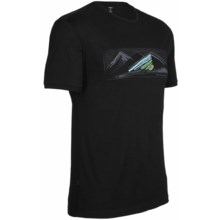 Icebreaker Tech T Lite Highland T-Shirt - Merino Wool, Short Sleeve (For Men) in Black - Closeouts