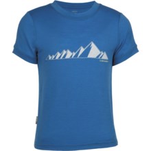 Icebreaker Tech T Lite Ridge T-Shirt - UPF 39+, Merino Wool, Short Sleeve (For Kids) in Ridge Pelorus - Closeouts