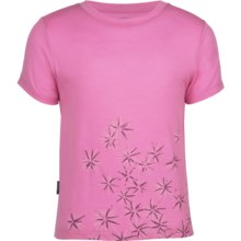 Icebreaker Tech T Lite Ridge T-Shirt - UPF 39+, Merino Wool, Short Sleeve (For Kids) in Scatter Peony - Closeouts