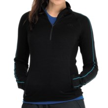 Icebreaker Tempest Zip Neck Sweater - Merino Wool, UPF 50+, Long Sleeve (For Women) in Black/Gulf Stitch - Closeouts