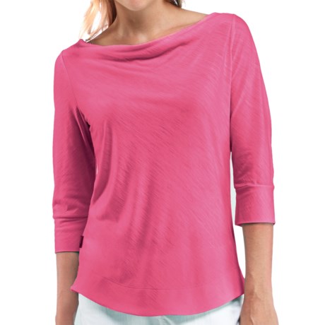 Icebreaker Willow Boat Neck Shirt UPF 30+, Merino Wool, 3/4 Sleeve (For Women)