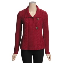 Icelandic Design Lansbury Chunky Cardigan Sweater - Hand Loomed (For Women) in Red - Closeouts