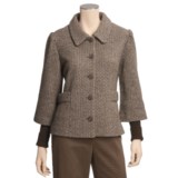 Icelandic Design Wool Tweed Jacket - Lined, Ribbed Sleeves (For Women)