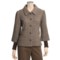 Icelandic Design Wool Tweed Jacket - Lined, Ribbed Sleeves (For Women) in Brown