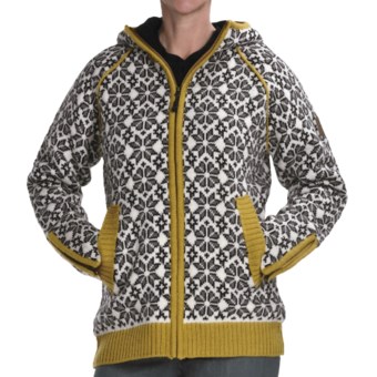 Icewear Helga Hooded Sweater Jacket - New Wool (For Women) in Limeade